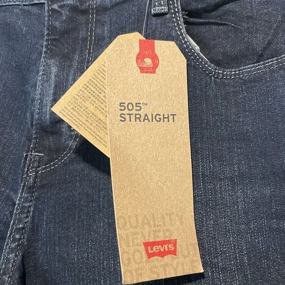 Levi’s- NWT 505 Straight Mid-Ride Dark Wash Minimalist Jeans- Size 8- W29 L32 - Picture 8 of 11